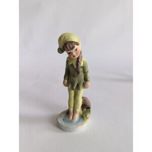 Josef Originals GARDEN FAIRY ELF Pixie Green Mushroom Girl Figurine